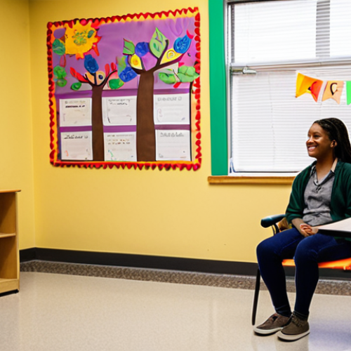 Home 7 **Open Dialogue in Schools**
- Prompt: "A warm and inviting school counseling room where a social worker is engaging in an open dialogue with a student. The atmosphere should feel safe and supportive, with colorful decorations and comfortable seating, capturing the essence of trust and communication."